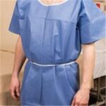 GOWN NON WOVEN BLUE W/YELLOW TIE X/LARGE 50/CASE GRAHAM