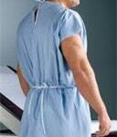 GOWN EXAM X/L SCRIM REINFORCED SEWN SHOULD W/TIES BLUE 25/CASE