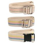 GAIT BELT 60" X 2" METAL BUCKLE NATURAL