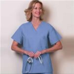 SCRUB SHIRT REVERSIBLE W/POCKET CIEL BLUE X/LARGE