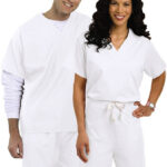 SCRUB SHIRT REVERSIBLE W/POCKET WHITE SMALL