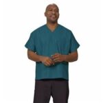 SCRUB SHIRT REVERSIBLE W/POCKET PEACOCK LARGE
