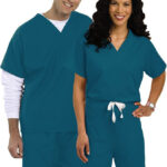 SCRUB PANTS REVERSIBLE D CORD TEAL LARGE